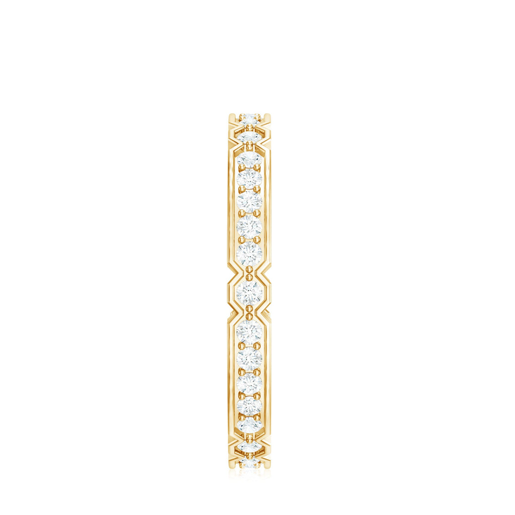 Classic Moissanite Full Eternity Ring in Pin Point Setting