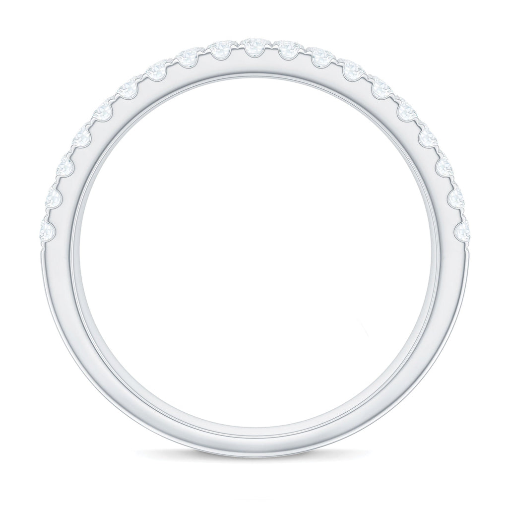 Three Row Moissanite Half Eternity Band Ring