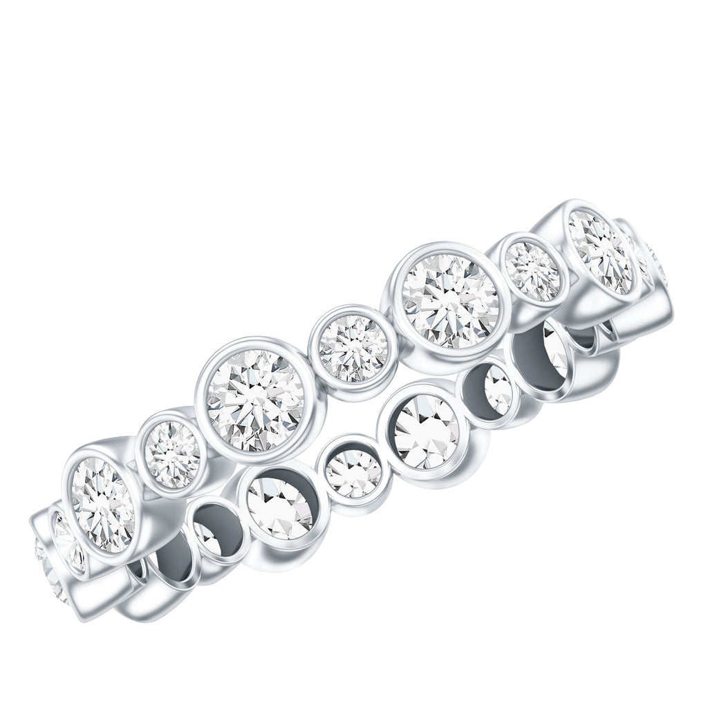 Certified Round Cut Moissanite Eternity Stackable Ring For Her