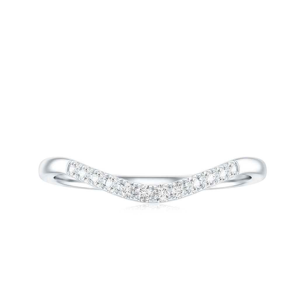 Curved Stackable Ring with Certified Moissanite