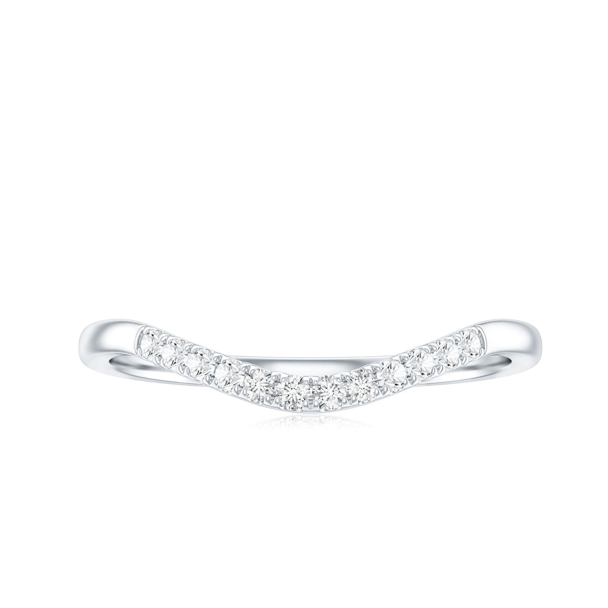 Curved Stackable Ring with Certified Moissanite