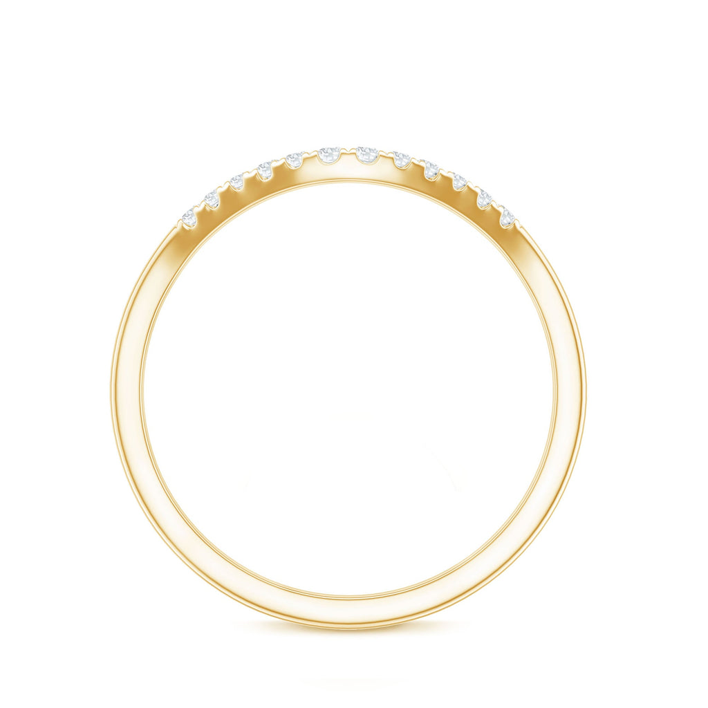 Curved Stackable Ring with Certified Moissanite