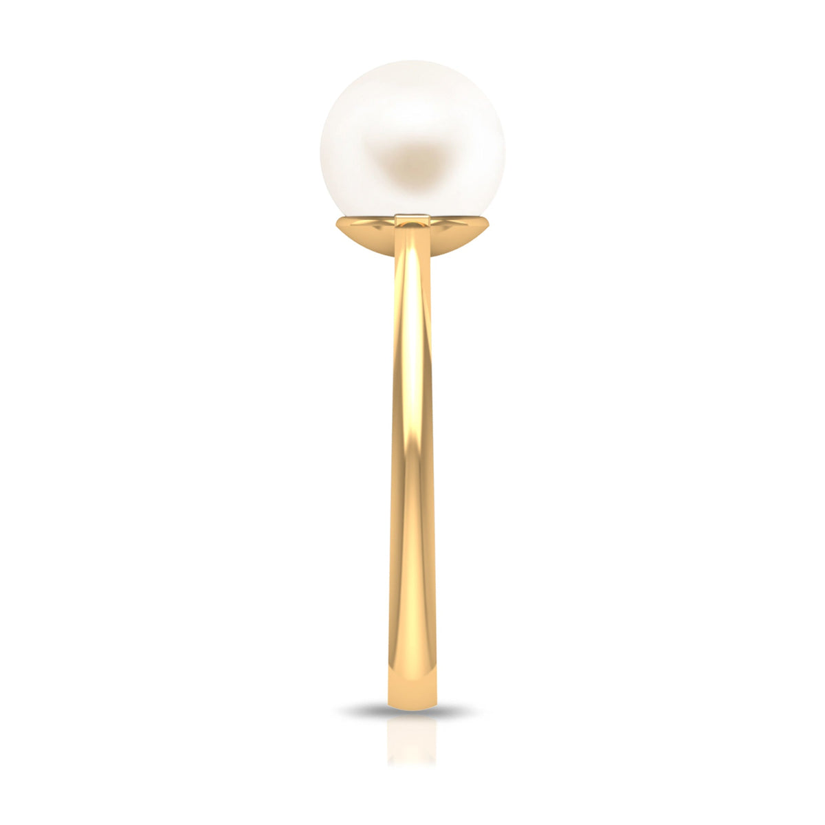 7.4 Carat Freshwater White Pearl Solitaire Engagement Ring