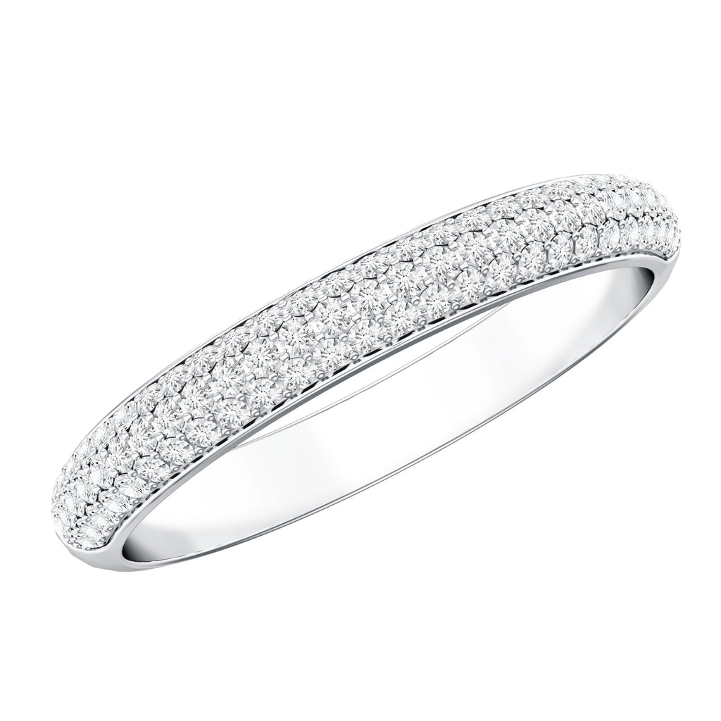 Brilliant Cut Round Moissanite Band Ring For Women