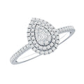 Double Halo Moissanite Teardrop Engagement Ring For Women