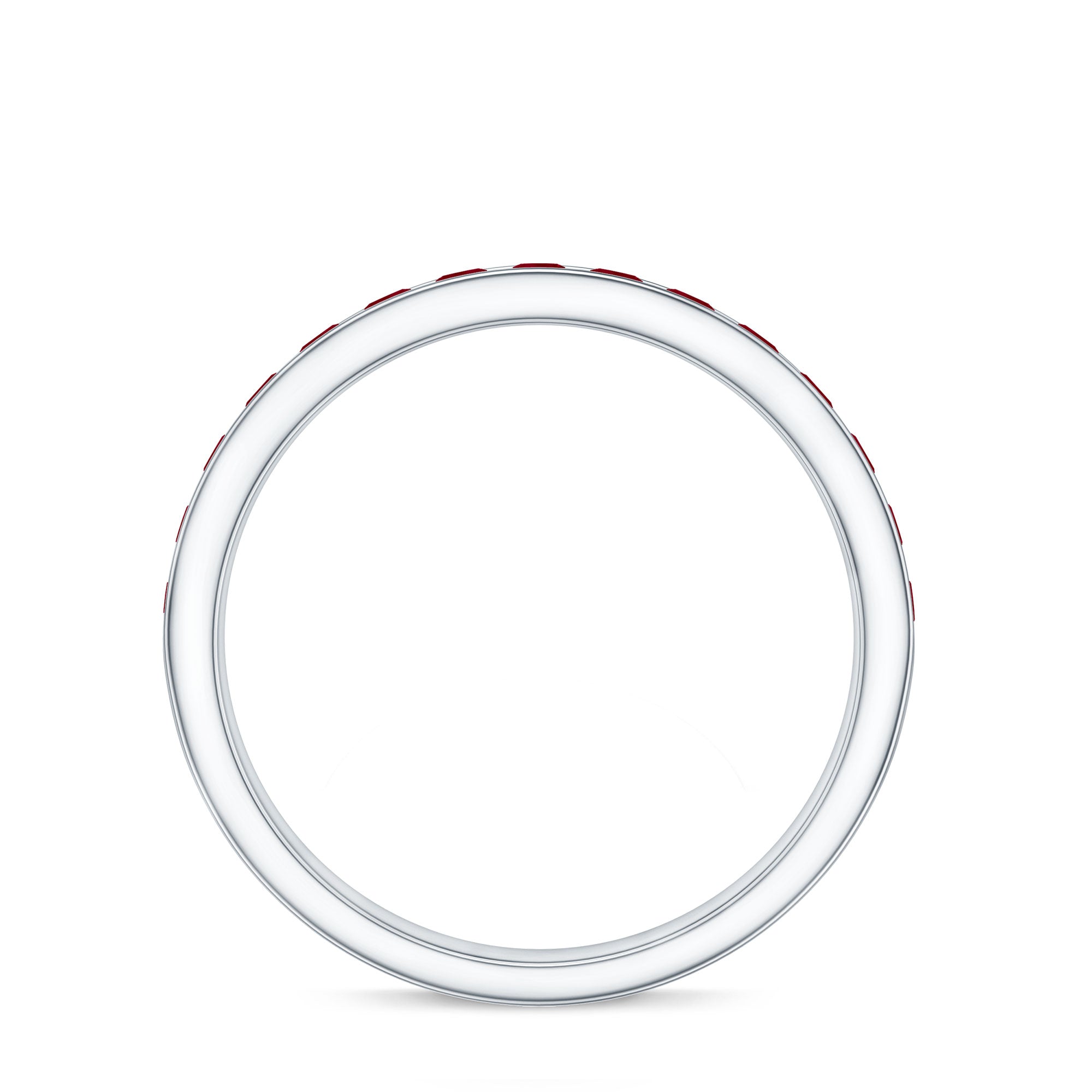 Natural Ruby Half Eternity Anniversary Ring in Channel Set