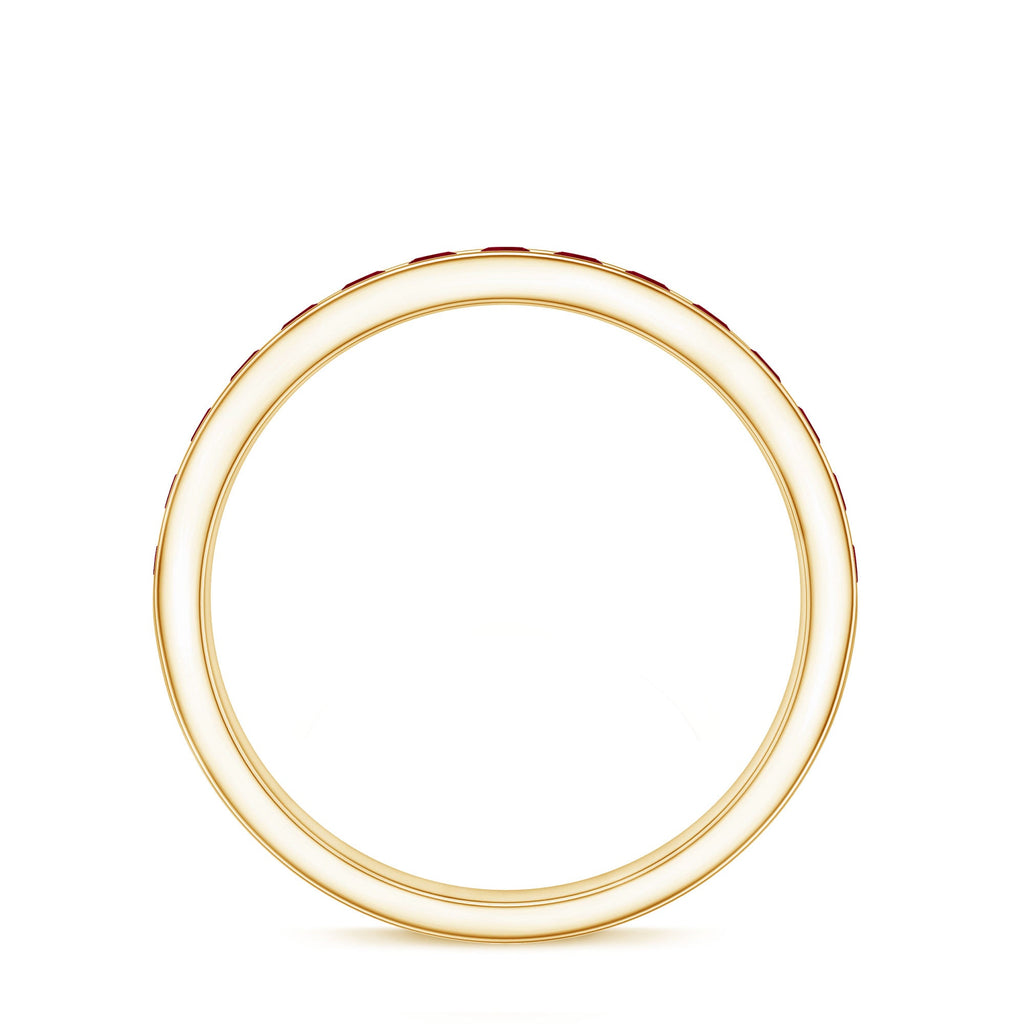Natural Ruby Half Eternity Anniversary Ring in Channel Set