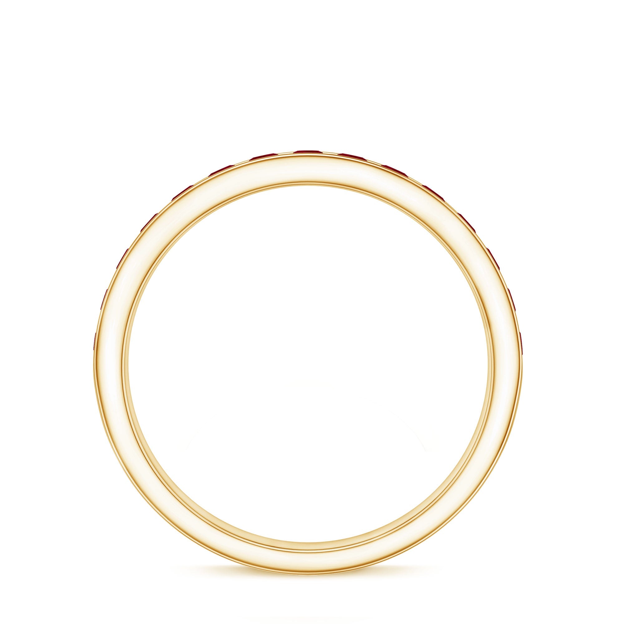 Natural Ruby Half Eternity Anniversary Ring in Channel Set