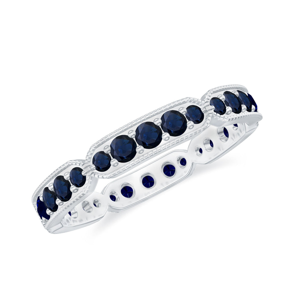 Real Blue Sapphire Eternity Ring for Women
