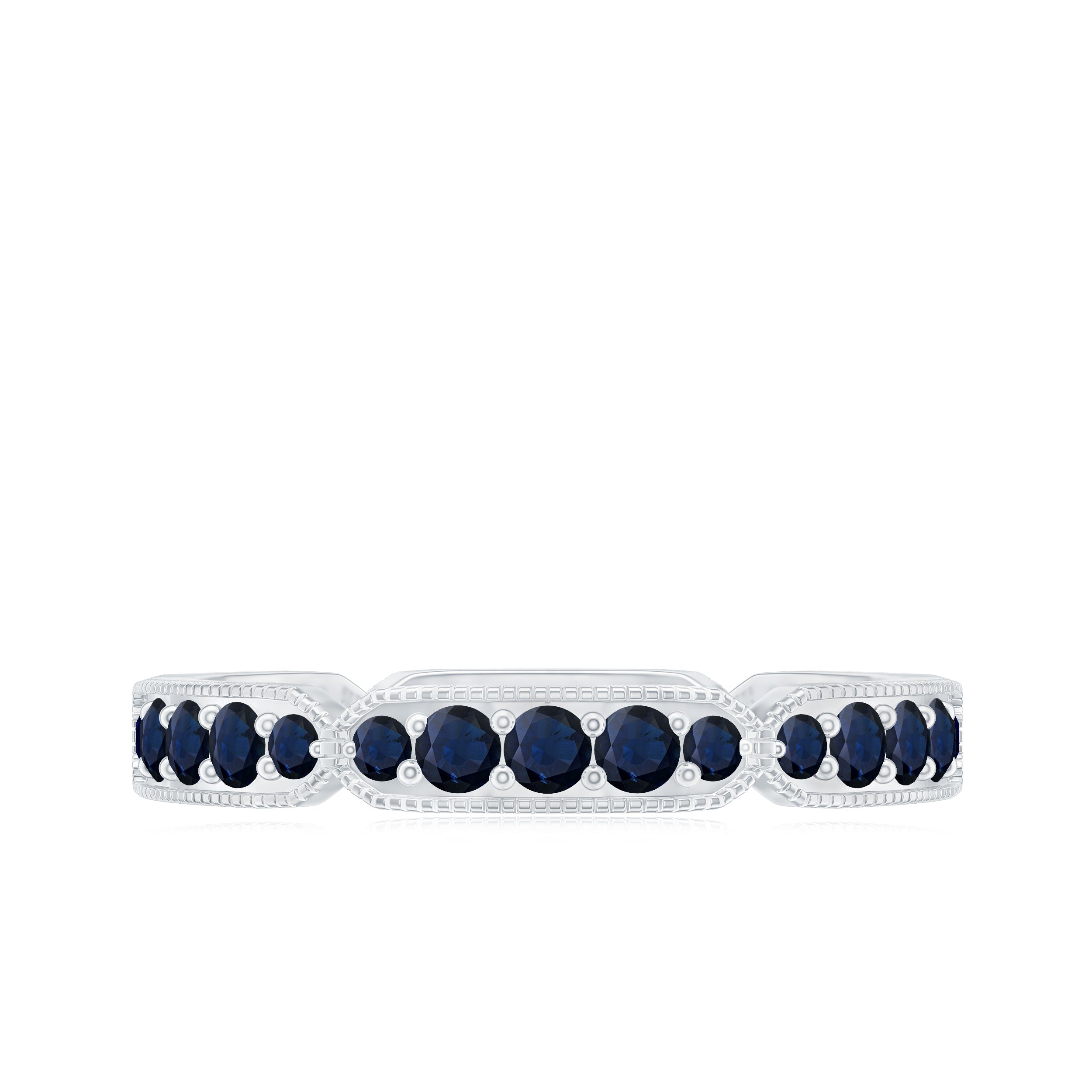 Real Blue Sapphire Eternity Ring for Women