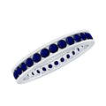 Natural Blue Sapphire Eternity Stackable Ring for Women