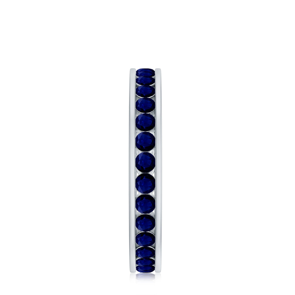 Natural Blue Sapphire Eternity Stackable Ring for Women