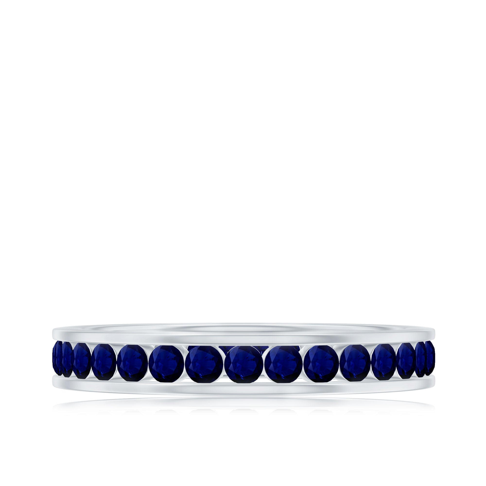 Natural Blue Sapphire Eternity Stackable Ring for Women