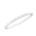 Baguette Cut Diamond Stackable Ring in Bar Setting