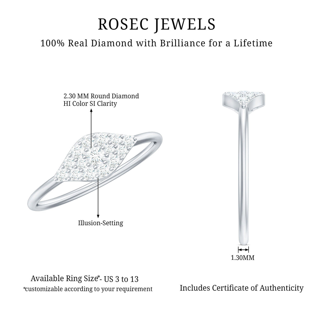 Certified Diamond Cluster Ring in Illusion Setting