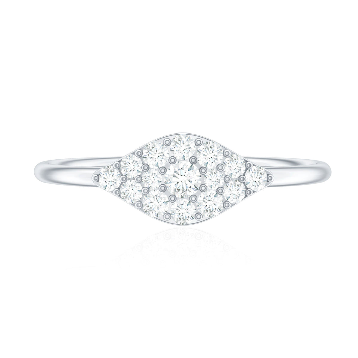 Certified Diamond Cluster Ring in Illusion Setting