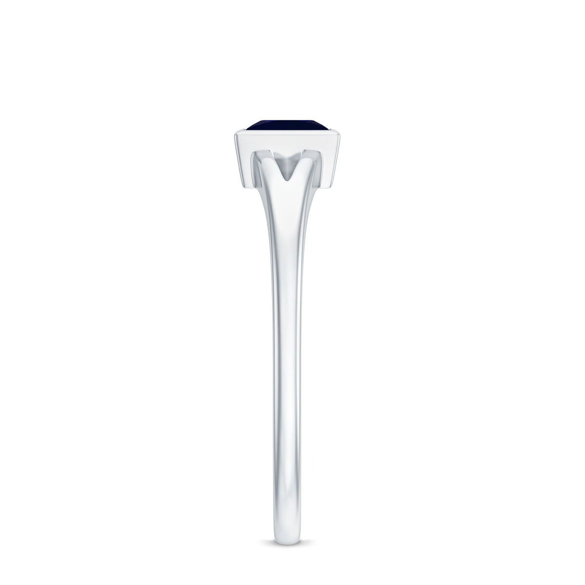 Princess Cut 0.4 Carat Blue Sapphire Solitaire Promise Ring in Split Shank