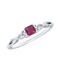 Natural Princess Cut Ruby Irish Promise Ping