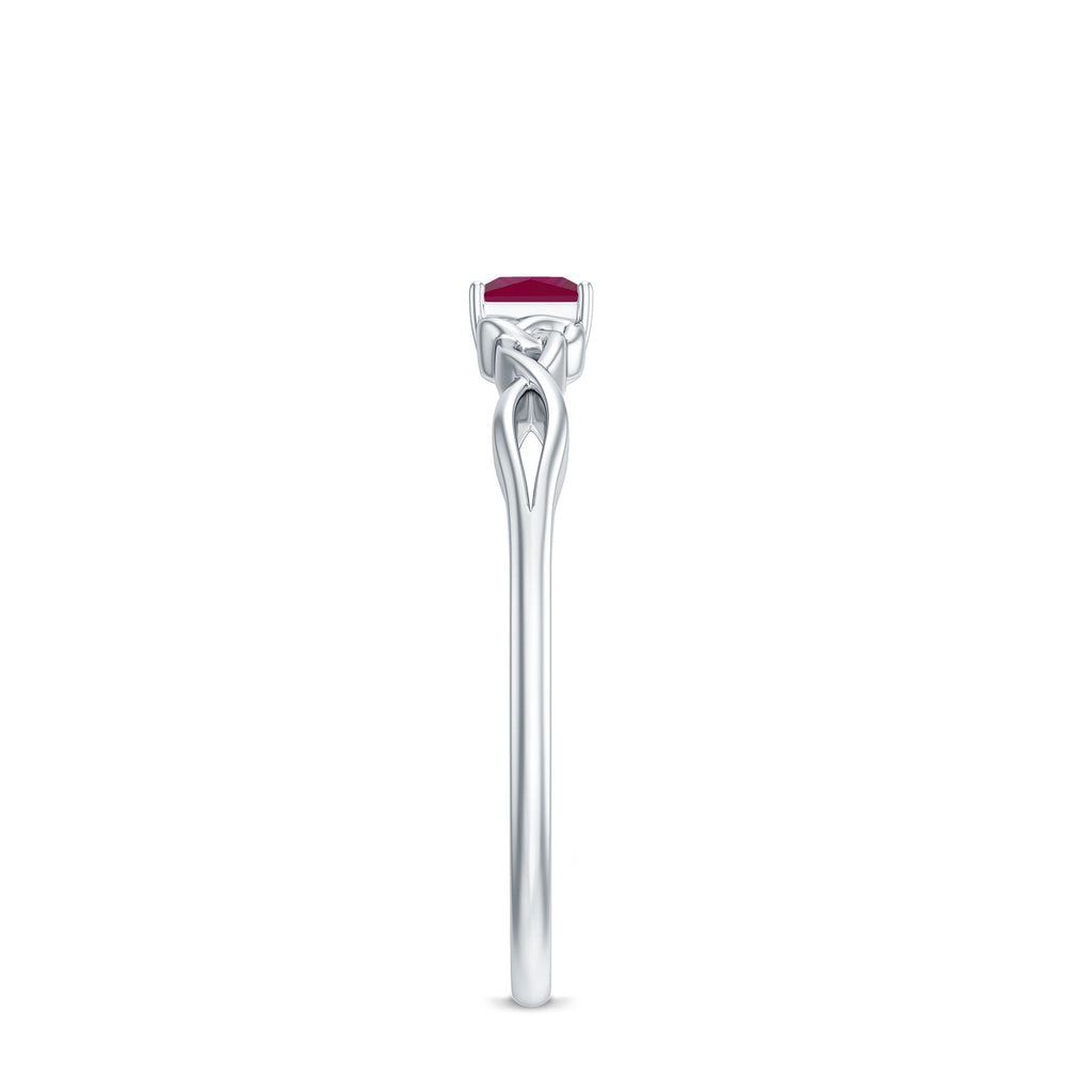 Natural Princess Cut Ruby Irish Promise Ping