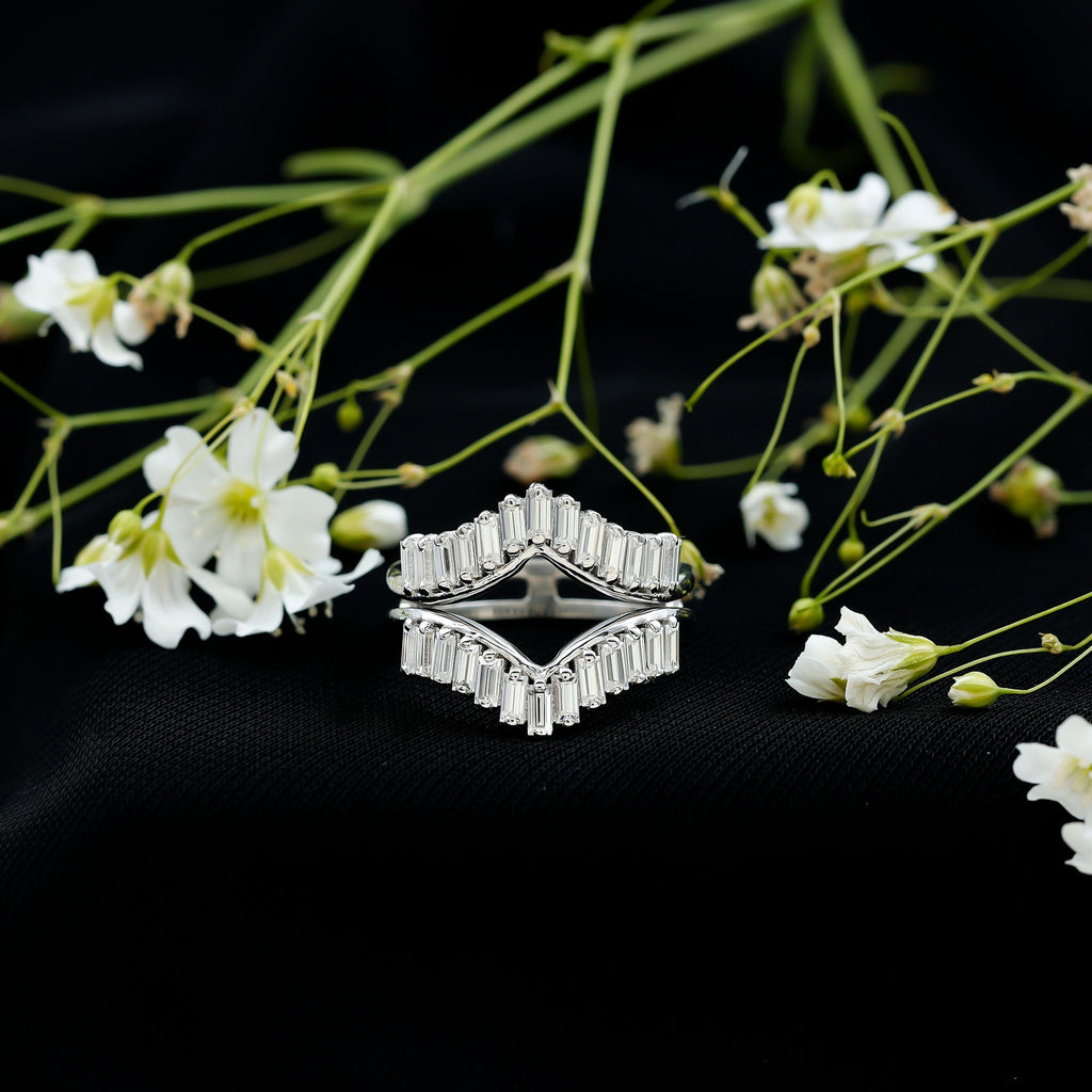 Baguette Cut Moissanite Engagement Ring Enhancer