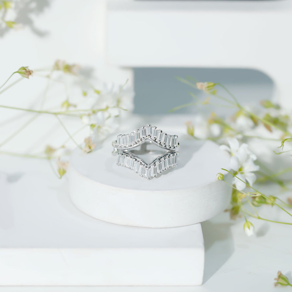 Baguette Cut Moissanite Engagement Ring Enhancer