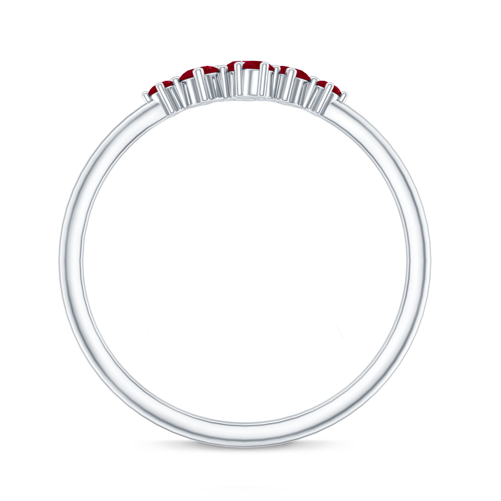 Natural Ruby Cluster Promise Ring for Women