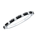 Certified Baguette Lab Grown Black and White Diamond Half Eternity Ring