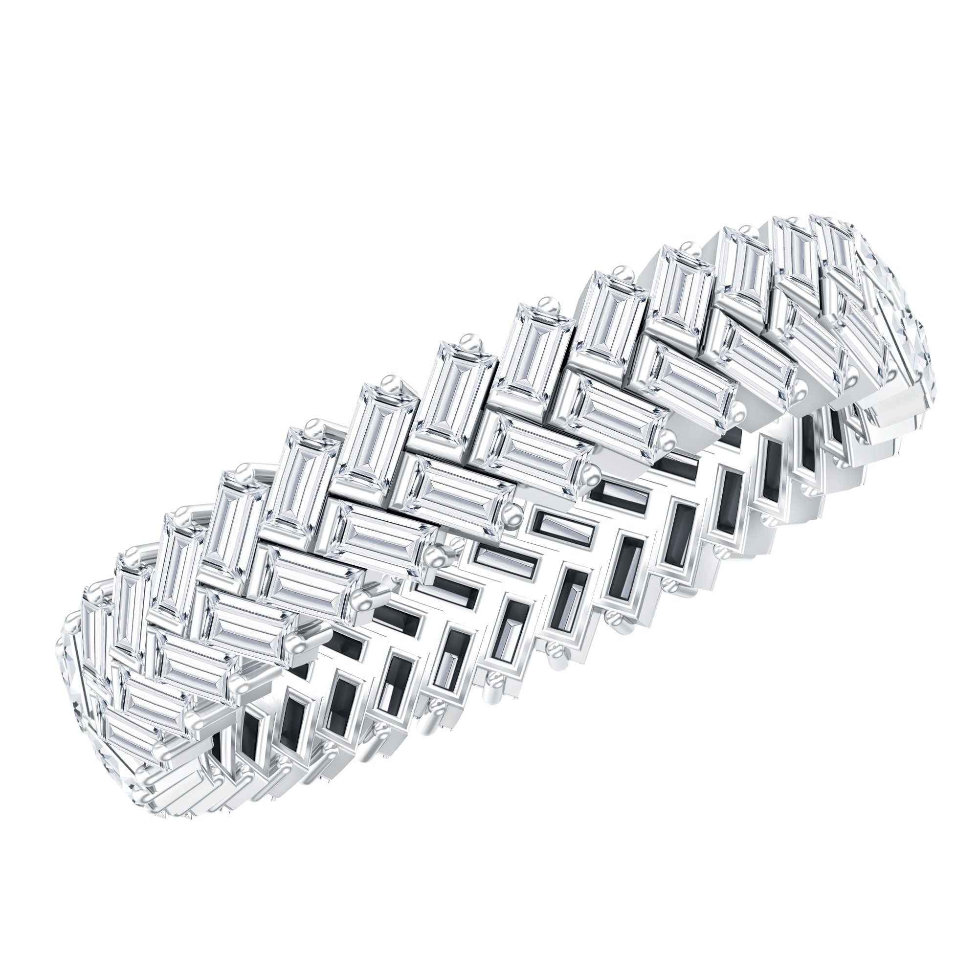 Baguette Cut Moissanite Eternity Band Ring