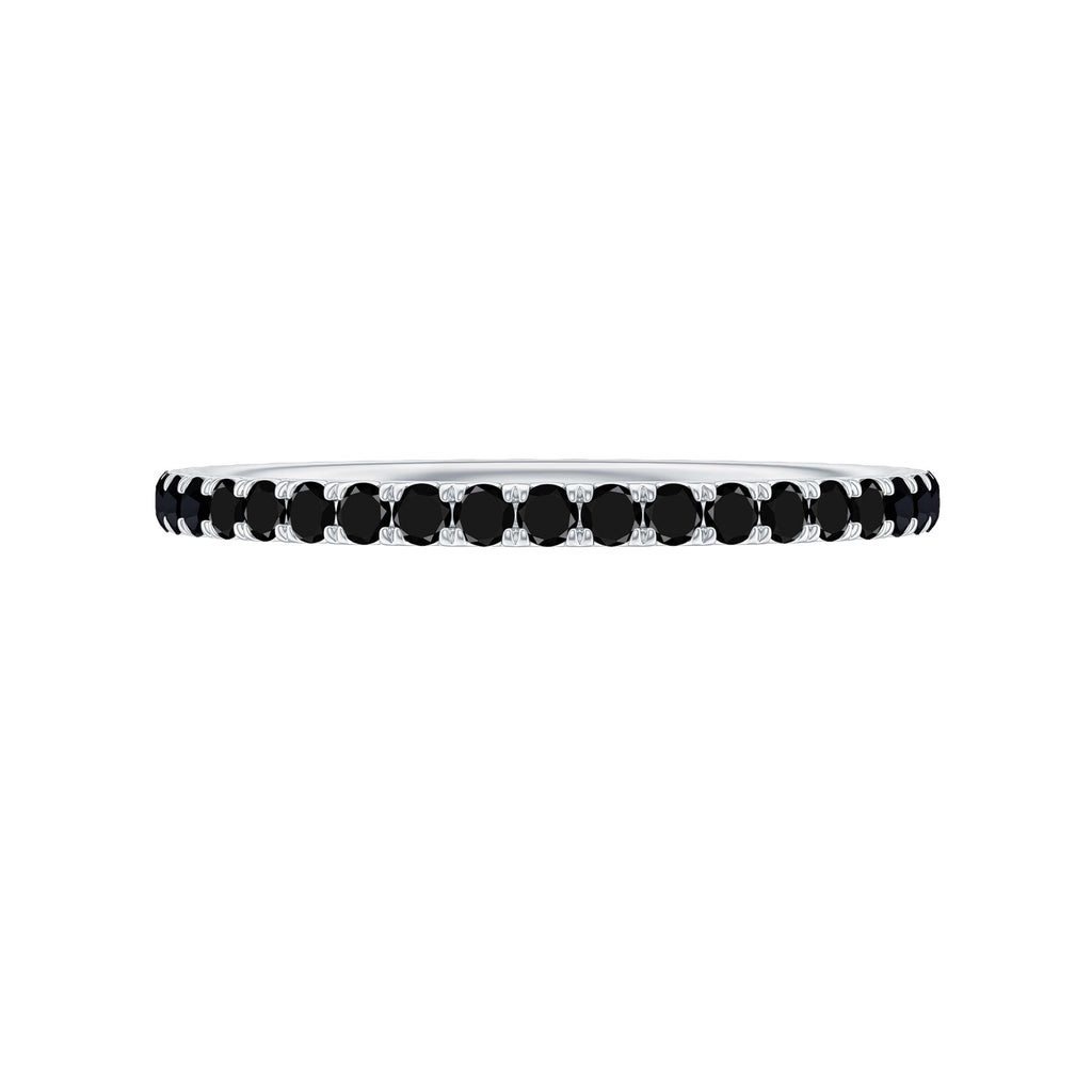 Certified Real Black Spinel Eternity Stackable Ring