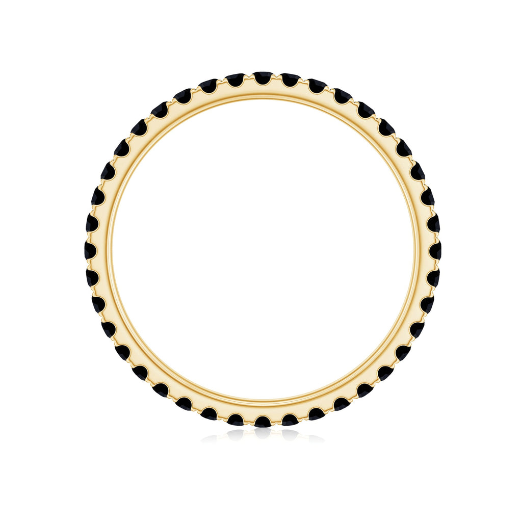 Certified Real Black Spinel Eternity Stackable Ring