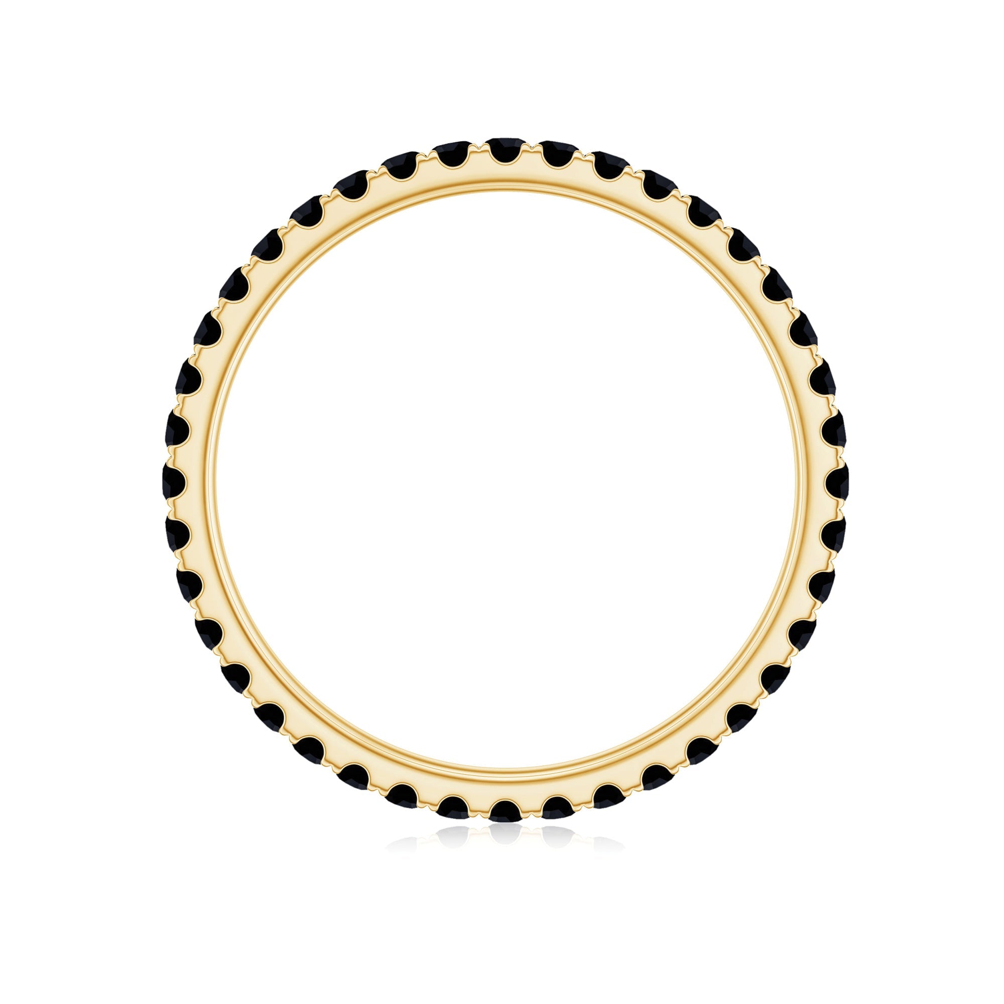 Certified Real Black Spinel Eternity Stackable Ring