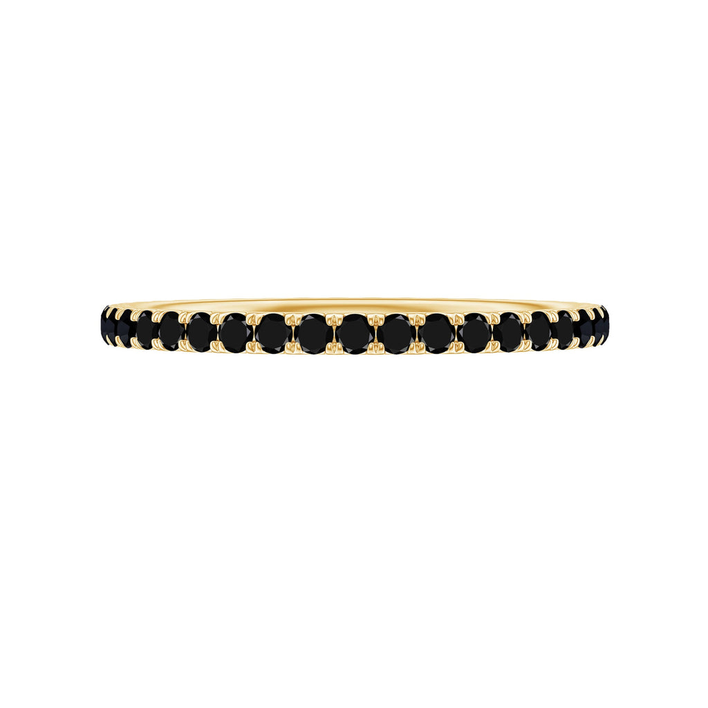 Certified Real Black Spinel Eternity Stackable Ring