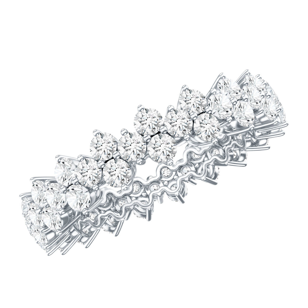 Cluster Wedding Band for Women with Moissanite