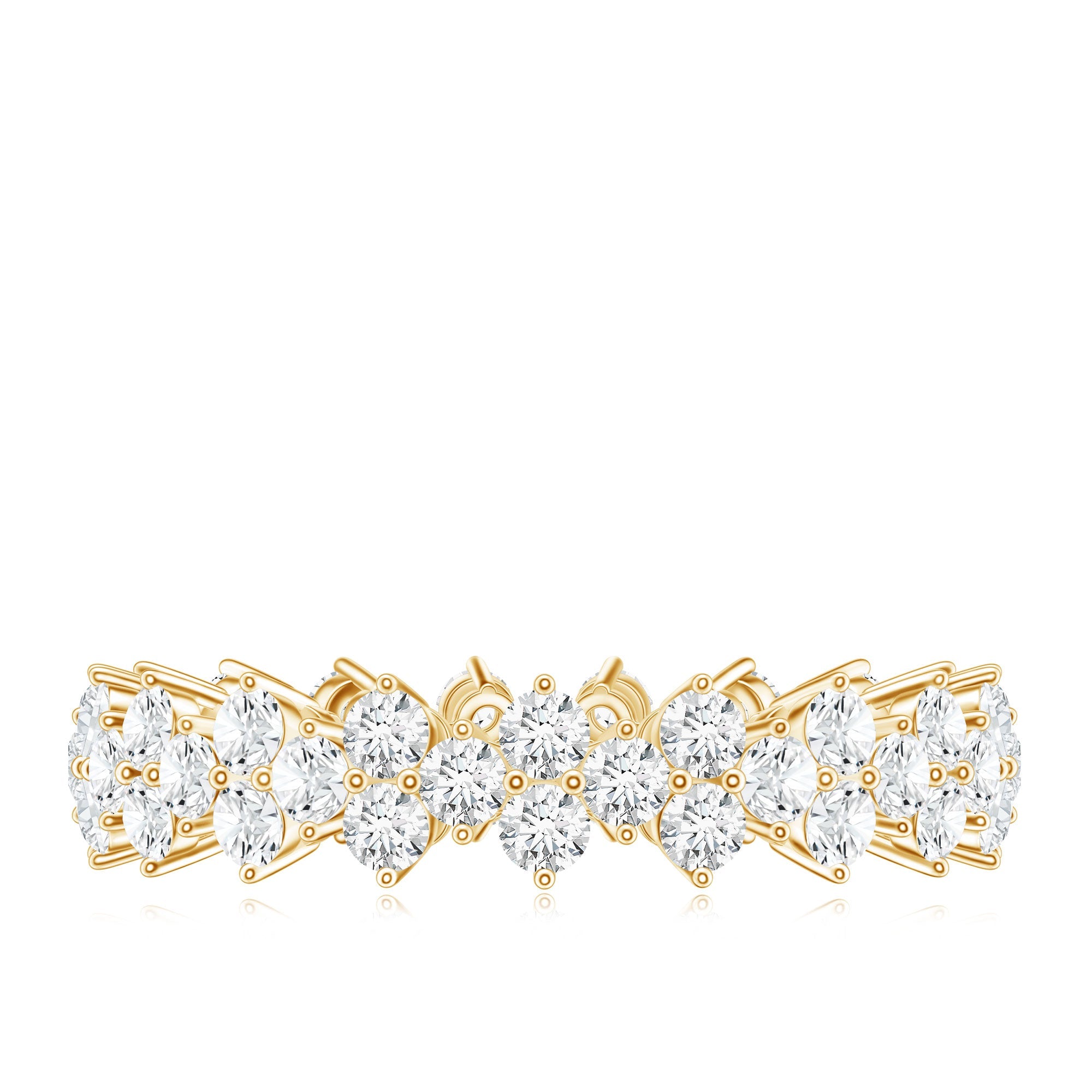 Cluster Wedding Band for Women with Moissanite