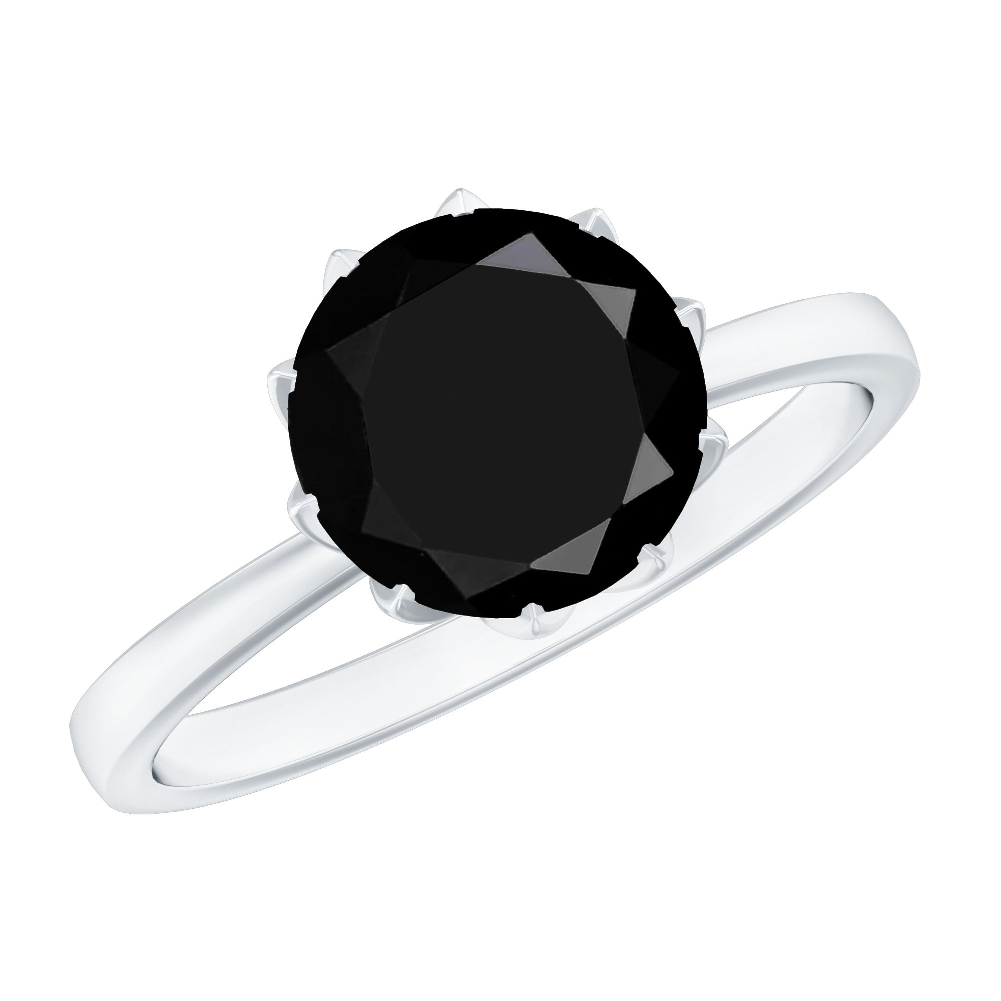 Certified 2 Carat Lab Grown Black Diamond Solitaire Engagement Ring