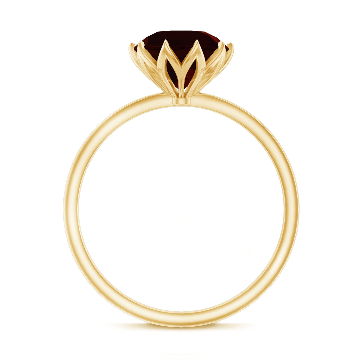 Natural 2.3 Carat Garnet Solitaire Engagement Ring
