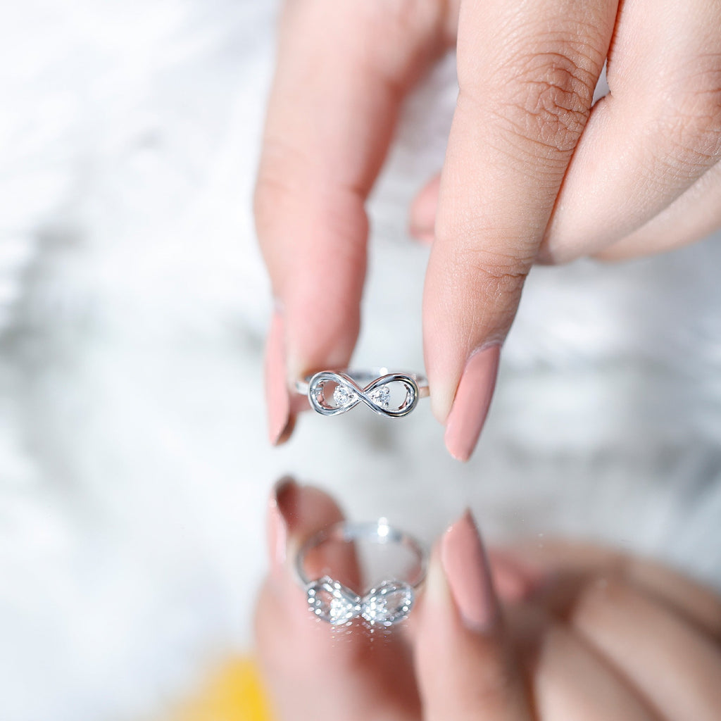 Minimalist Moissanite Infinity Promise Ring