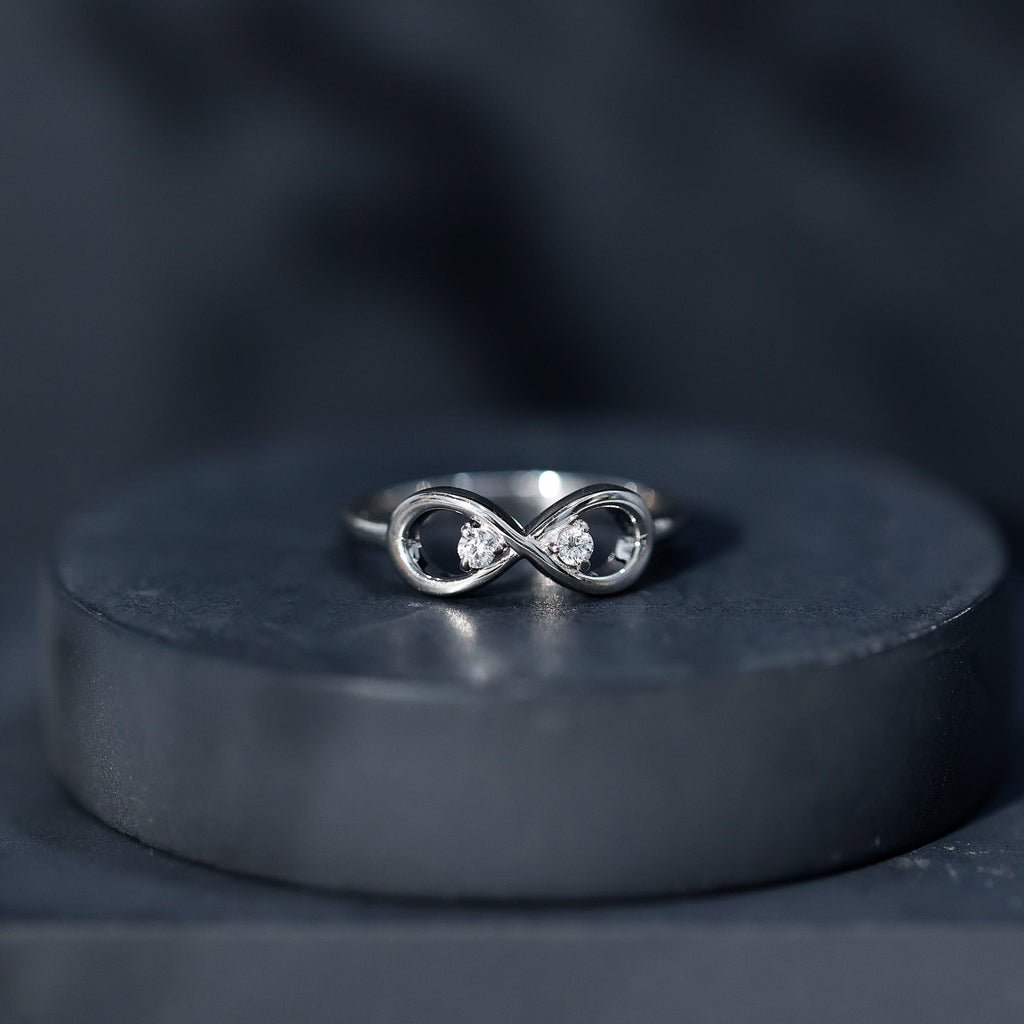 Minimalist Moissanite Infinity Promise Ring