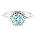 Bezel Set Aquamarine Solitaire Engagement Ring