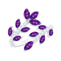 Nature Inspired Amethyst Diamond Cocktail Ring