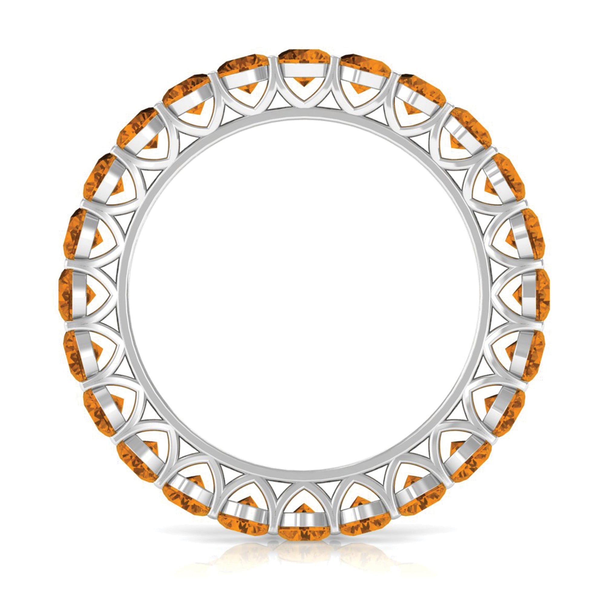 Round Citrine Simple Full Eternity Band Ring