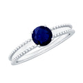 Certified 0.95 Carat Solitaire Blue Sapphire Birthstone Ring for Women