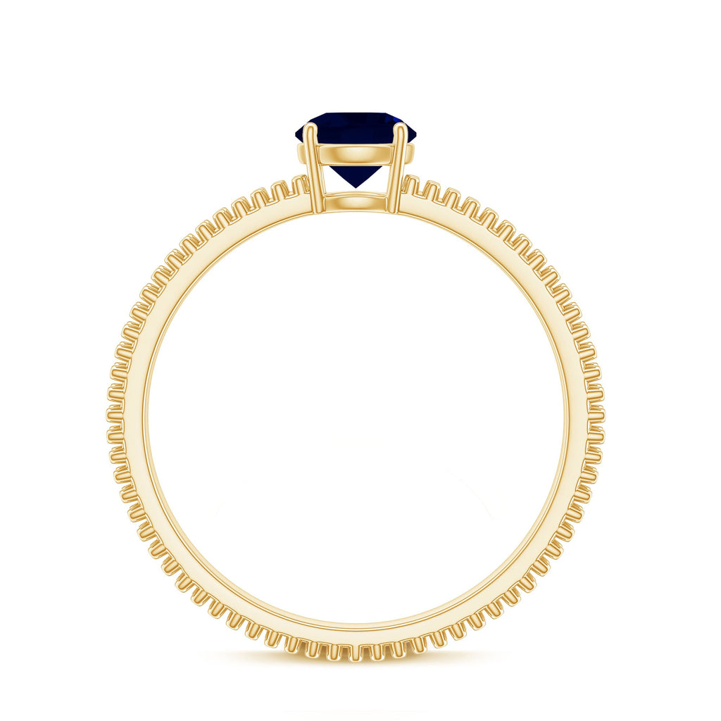 Certified 0.95 Carat Solitaire Blue Sapphire Birthstone Ring for Women