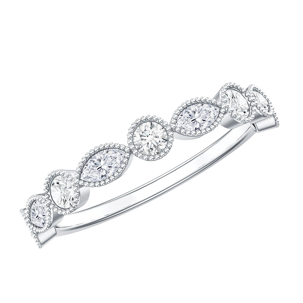 Certified Bezel Set Moissanite Eternity Band Ring