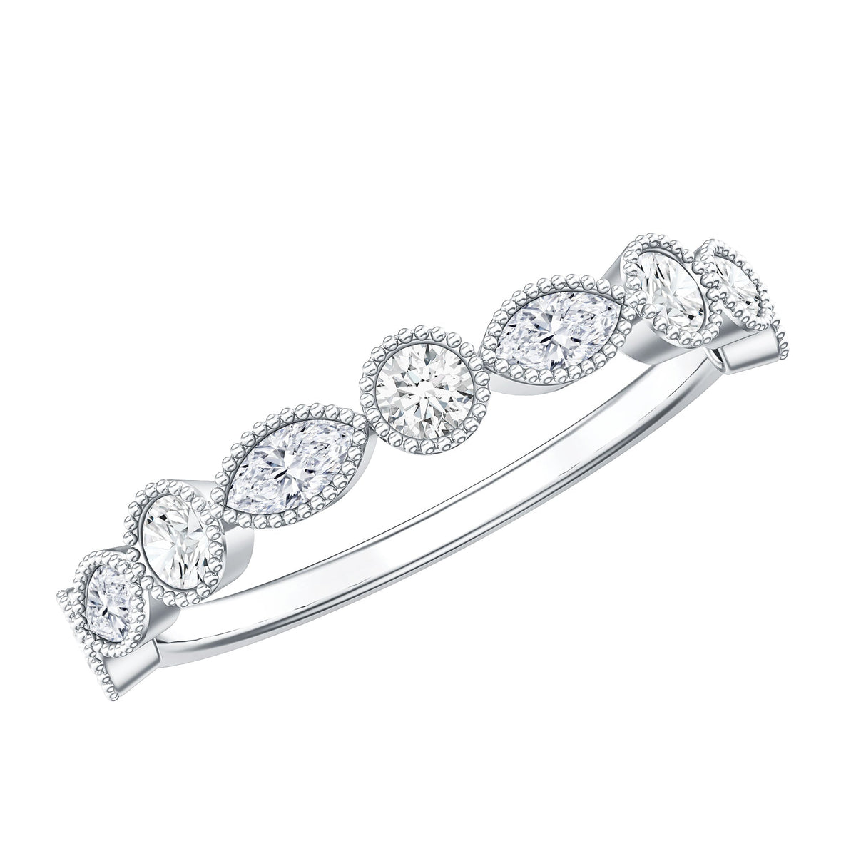 Certified Bezel Set Moissanite Eternity Band Ring