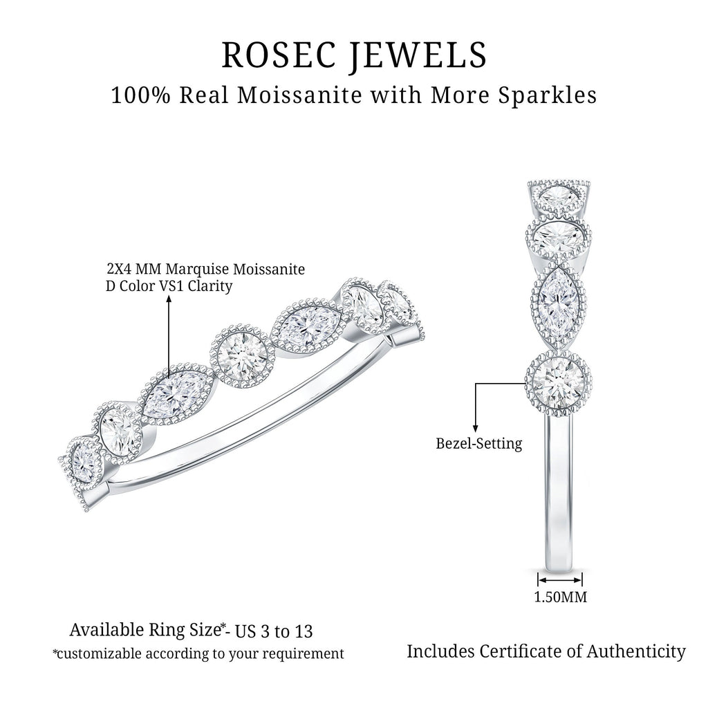 Certified Bezel Set Moissanite Eternity Band Ring