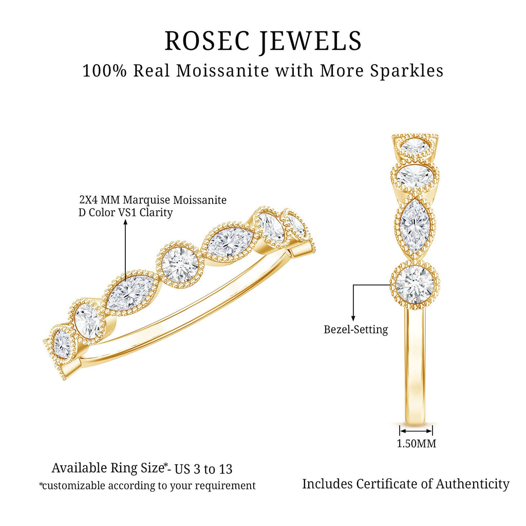 Certified Bezel Set Moissanite Eternity Band Ring