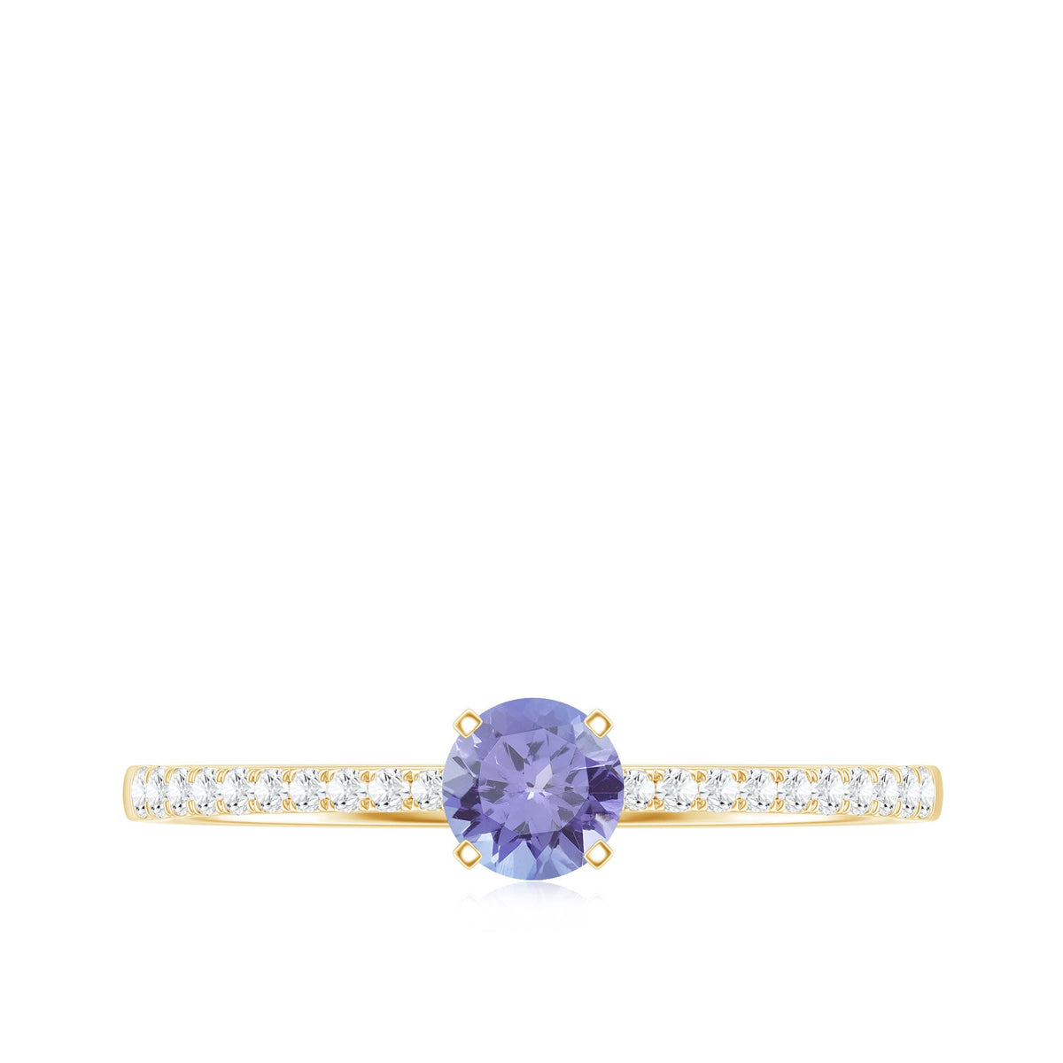 Minimal Tanzanite Diamond Promise Ring for Engagement