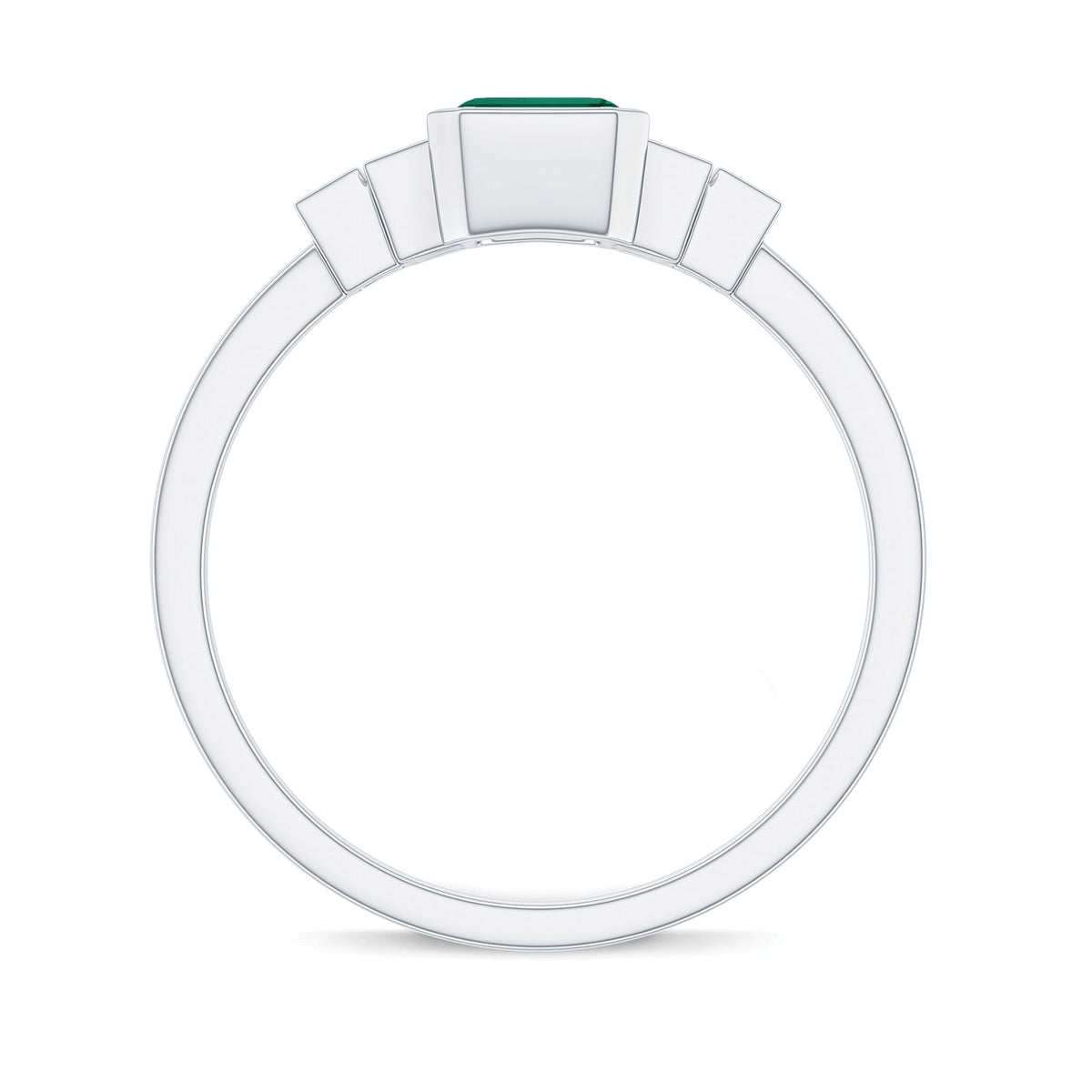 Certified Lab Grown Emerald Diamond Art Deco Engagement Ring