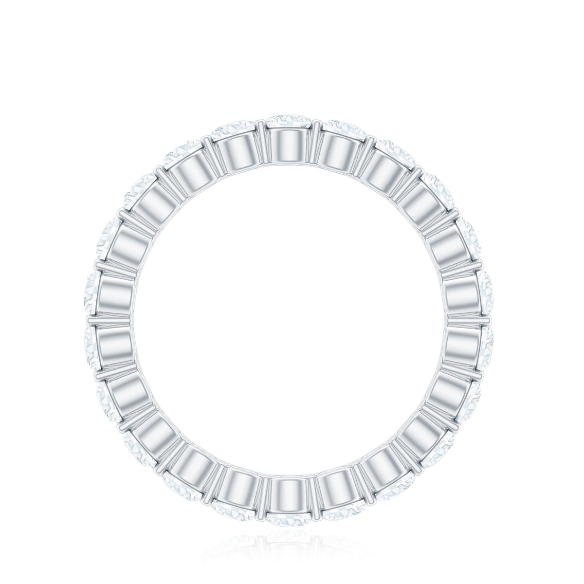 Certified Round Moissanite Eternity Wedding Band Ring